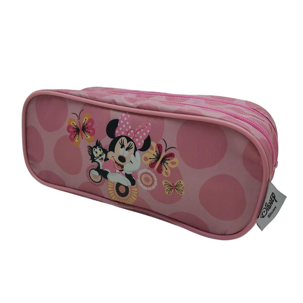 Estojo Escolar Duplo Minnie School Basics Poliéster Resistente