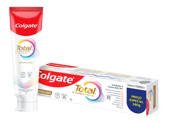 Creme Dental Prevenção Ativa Colgate Total Original Mint 180g