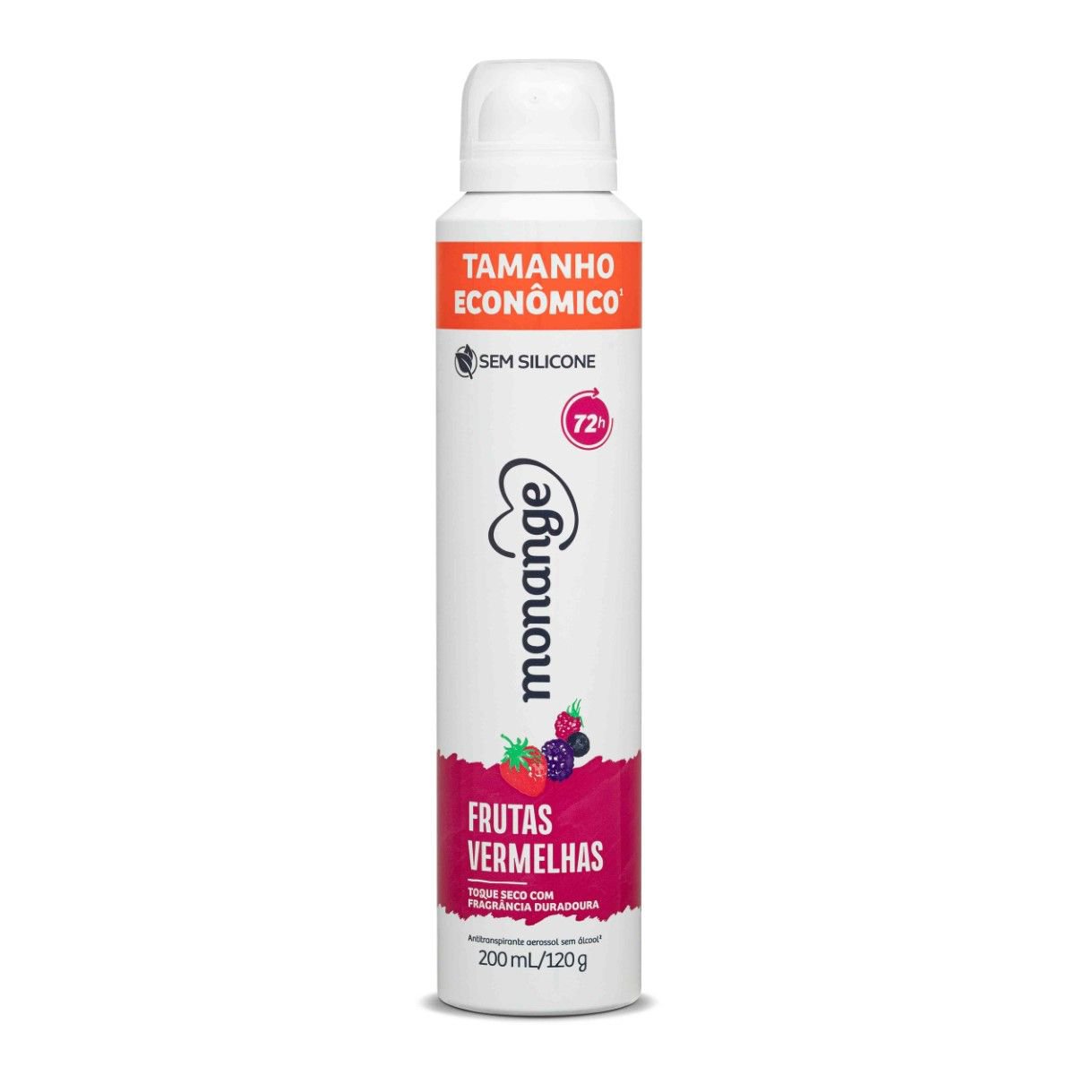 Desodorante Antitranspirante Vegano Monange Frutas Vermelhas Aerossol 200ml