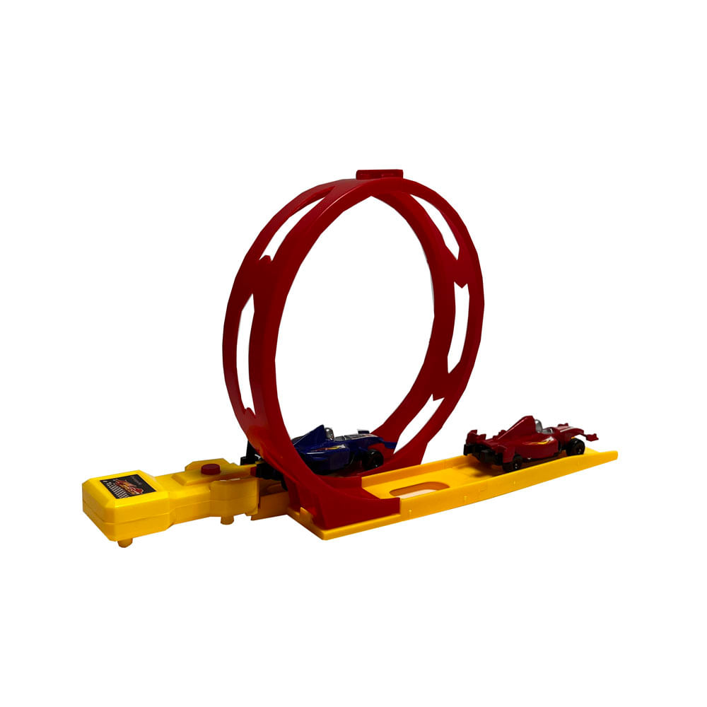 Pista de Brinquedo Infantil com Lançador e Carro Brink+ Looping Tema Corrida