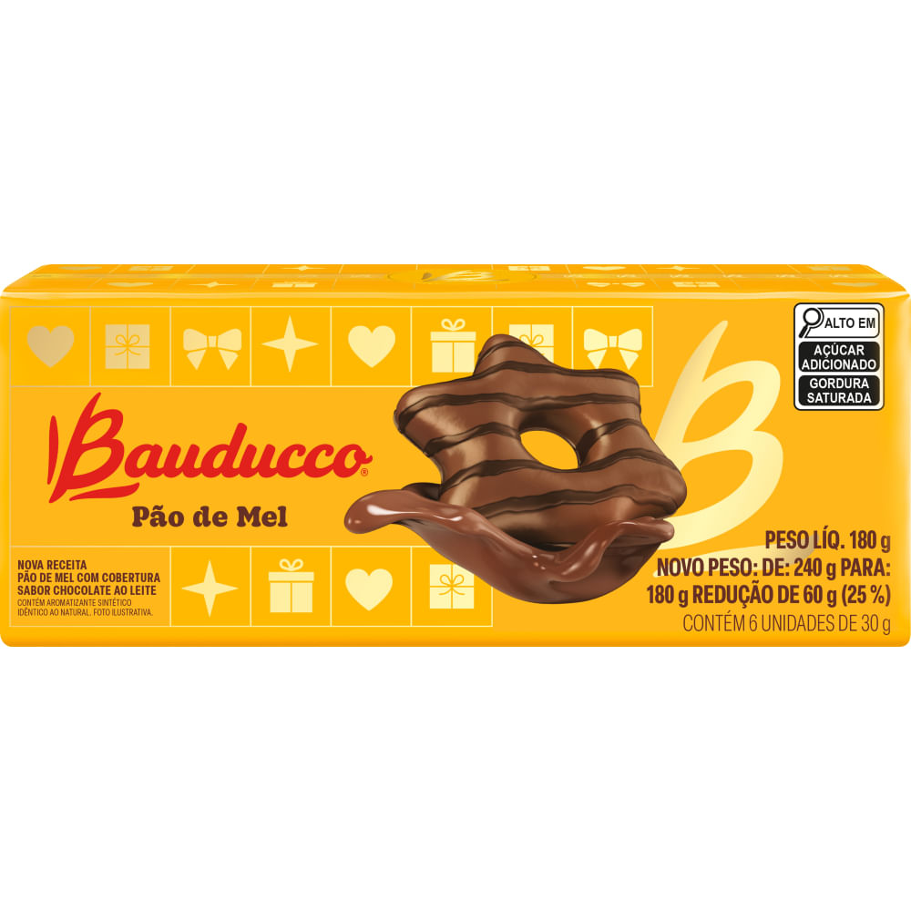 Pão de Mel Chocolate ao Leite Bauducco 180g Tradicional