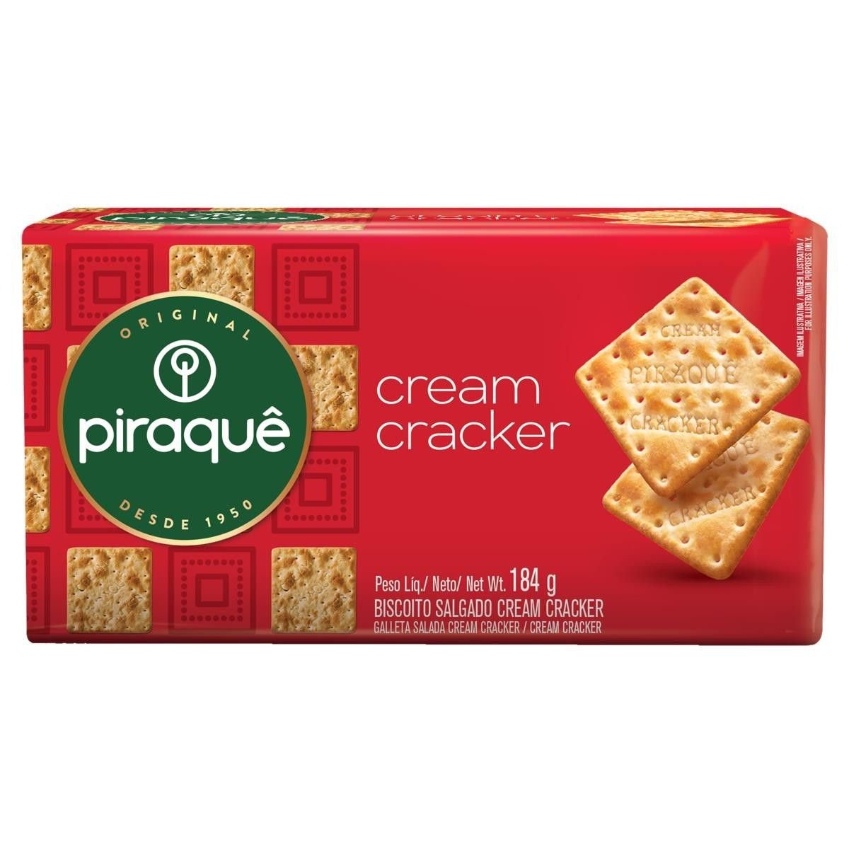 Biscoito Cream Cracker Tradicional Piraquê 184g Crocante