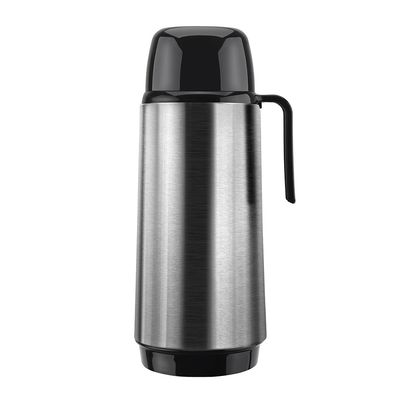 Garrafa Térmica Singulare Aço Inox e Vidro Invicta 1L Inox