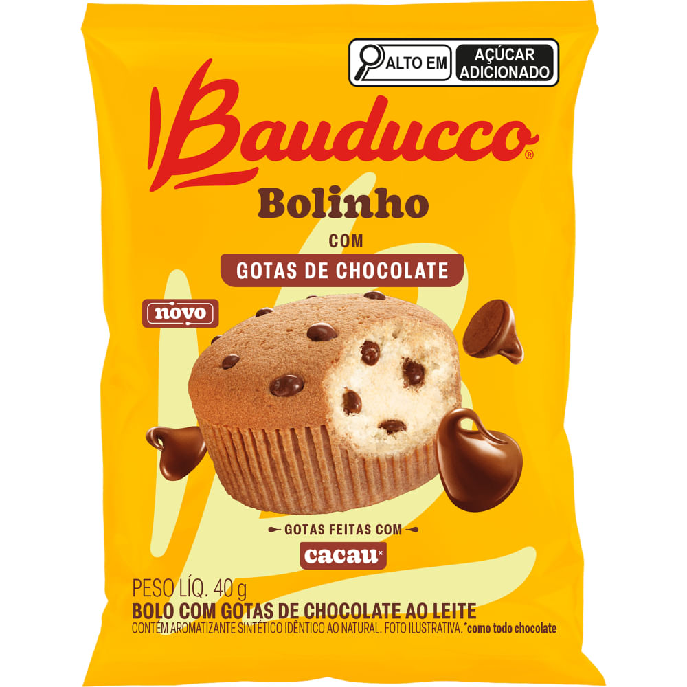 Bolo Gotas de Chocolate Bauducco 40g Fonte de Vitaminas