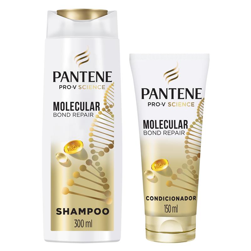 Kit Shampoo e Condicionador Reparação Molecular Pantene Bond Repair 300ml e 150ml Cabelos Danificados