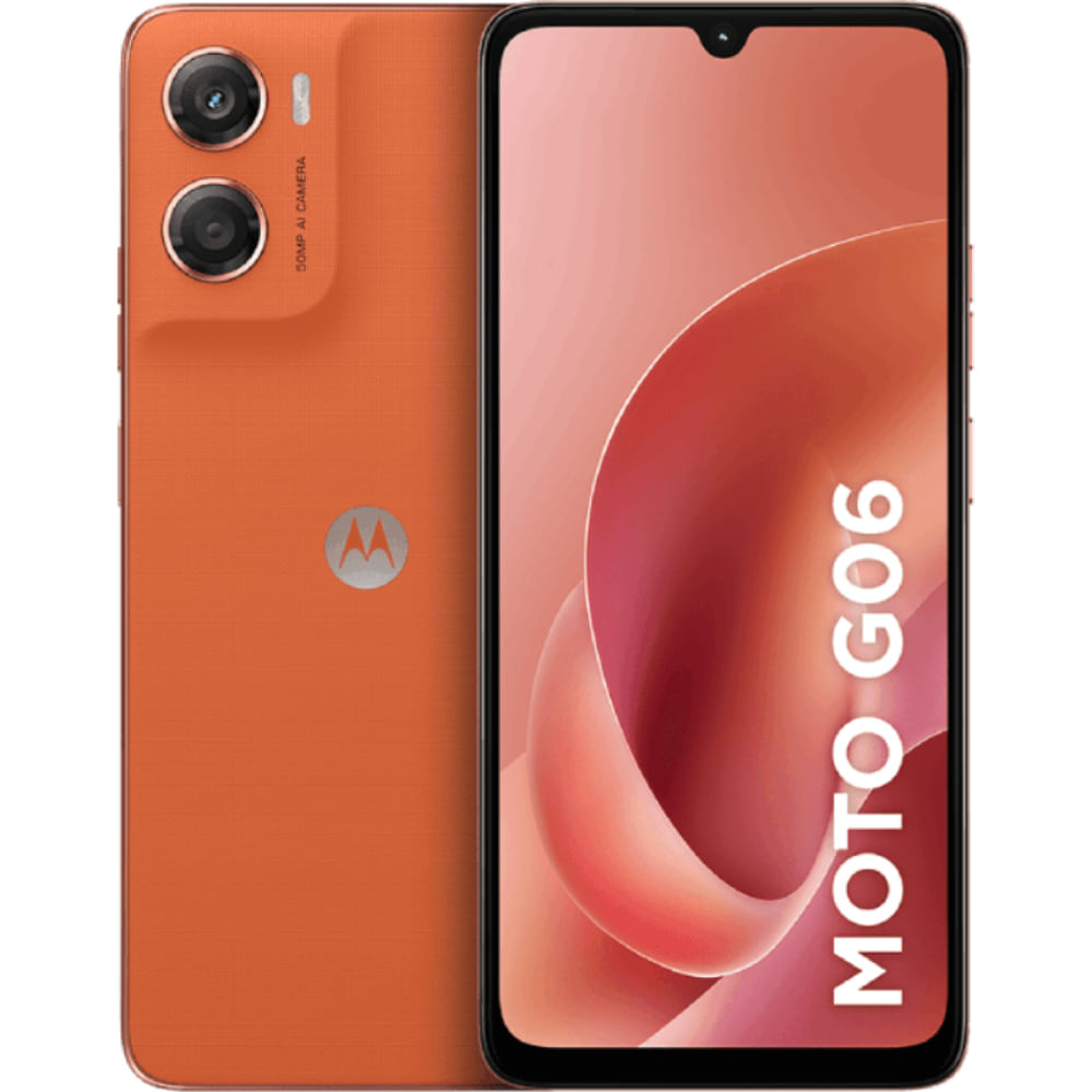 Motorola Moto G06 128GB 4GB RAM+8GB Boost Laranja Tela 6.9" 120Hz Câmera 50MP Android 15 4G