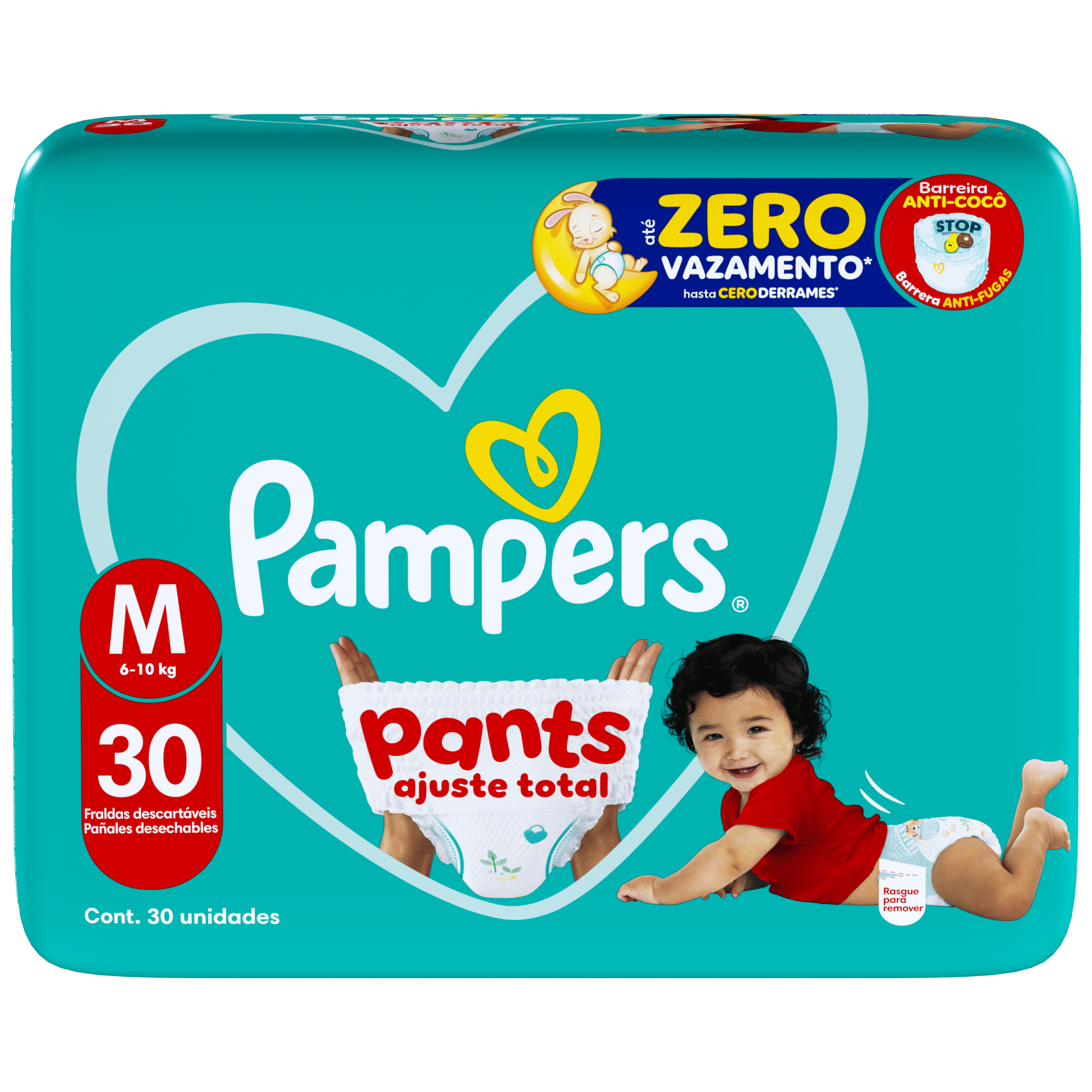 Fralda Descartável Dermatologicamente Testada Pampers Pants Mega M 30un