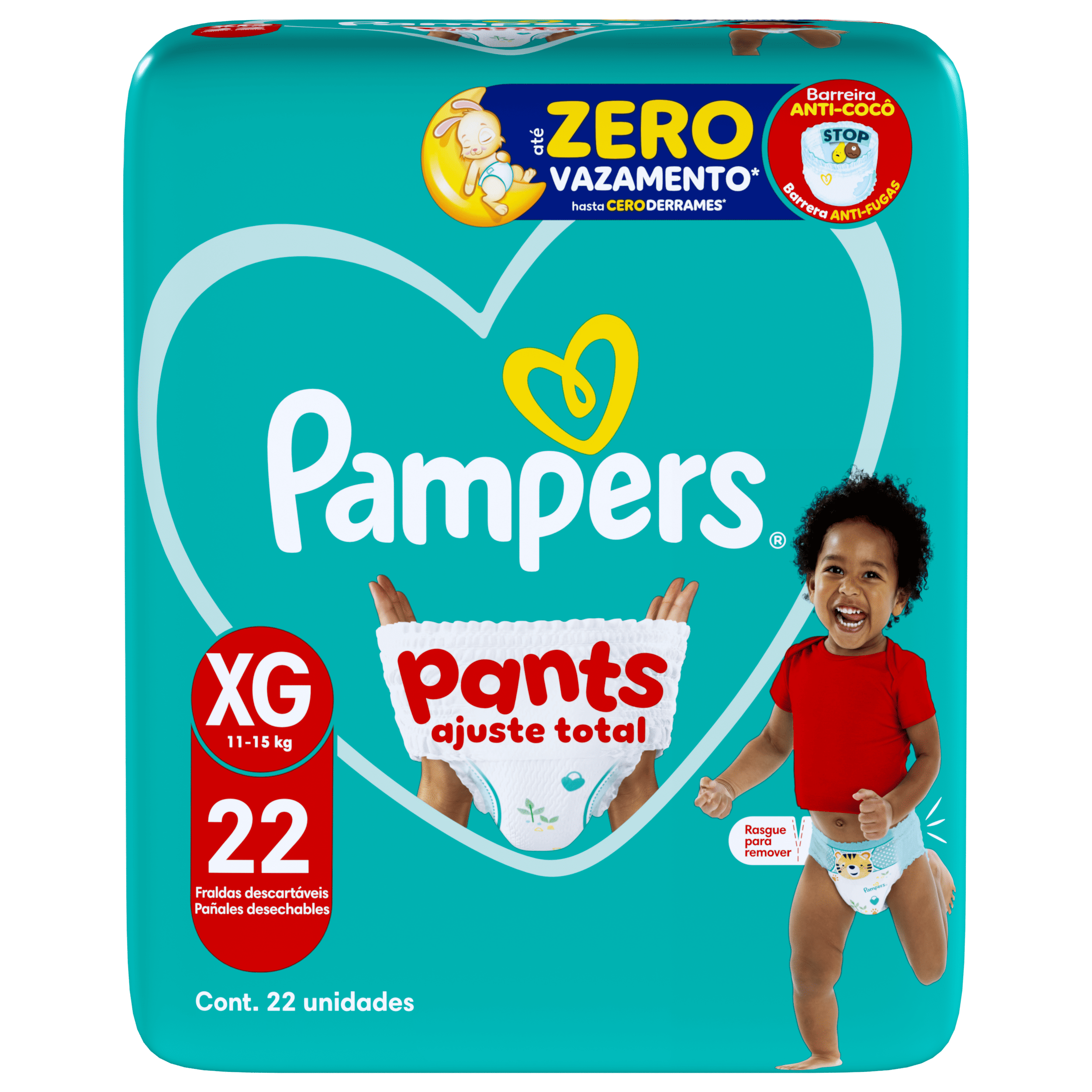Fralda Descartável Dermatologicamente Testada Pampers Pants Mega XG 22un 12 a 15kg