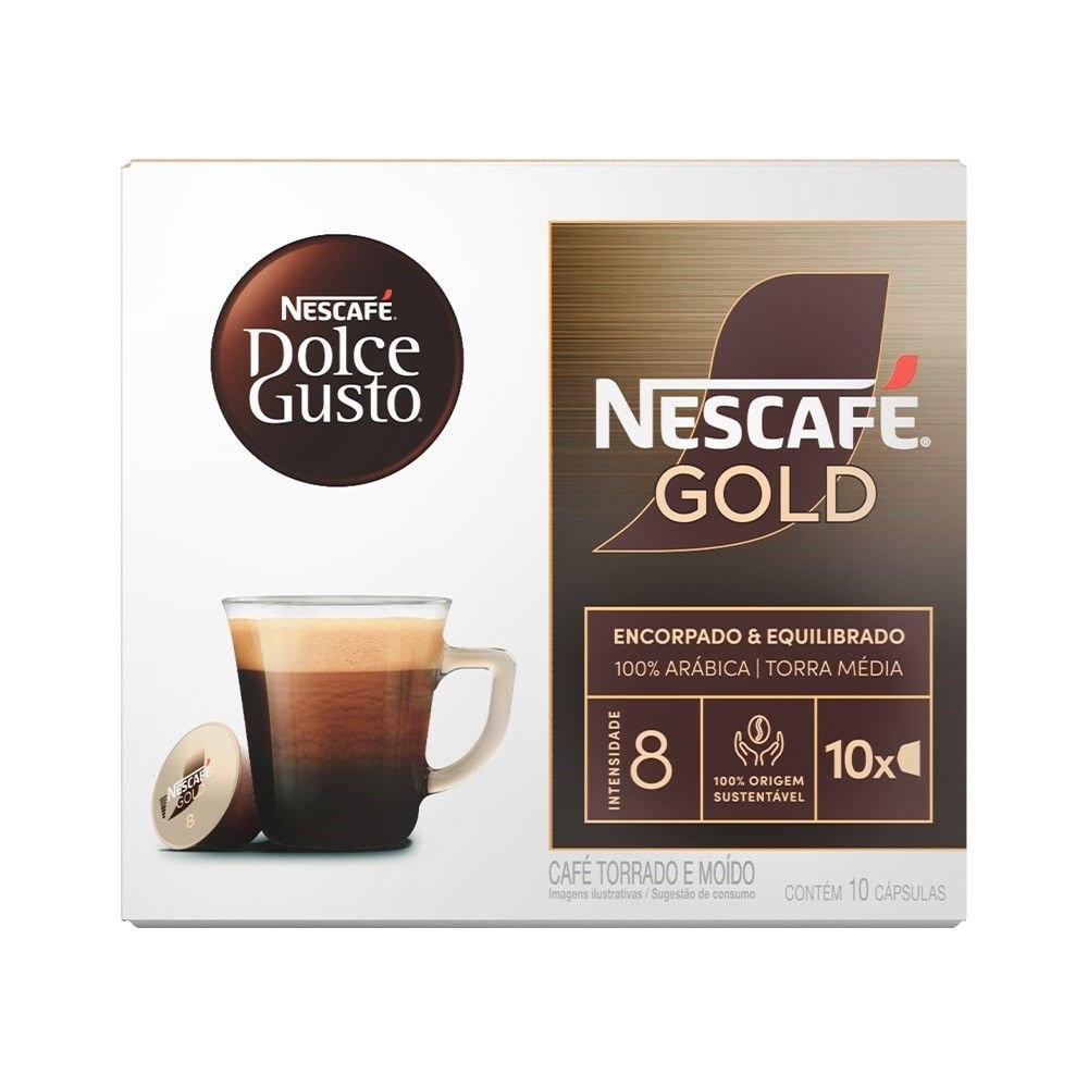 Café em Cápsula Gold Nescafé Dolce Gusto 10 unidades 80g 100% Arábica