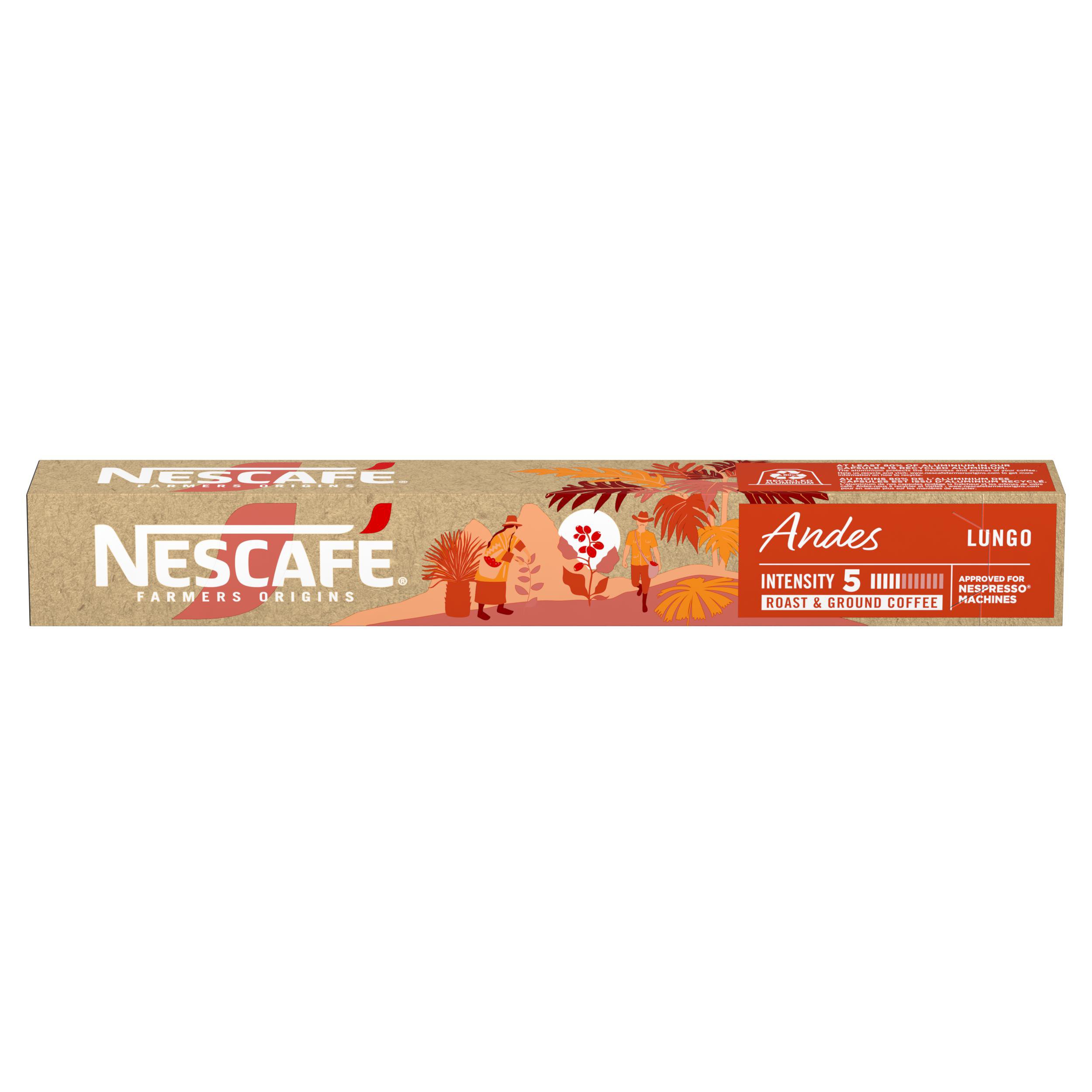 Café em Cápsula Lungo Andes Nescafé Farmers Origins 10 Unidades 44g 100% Arábica