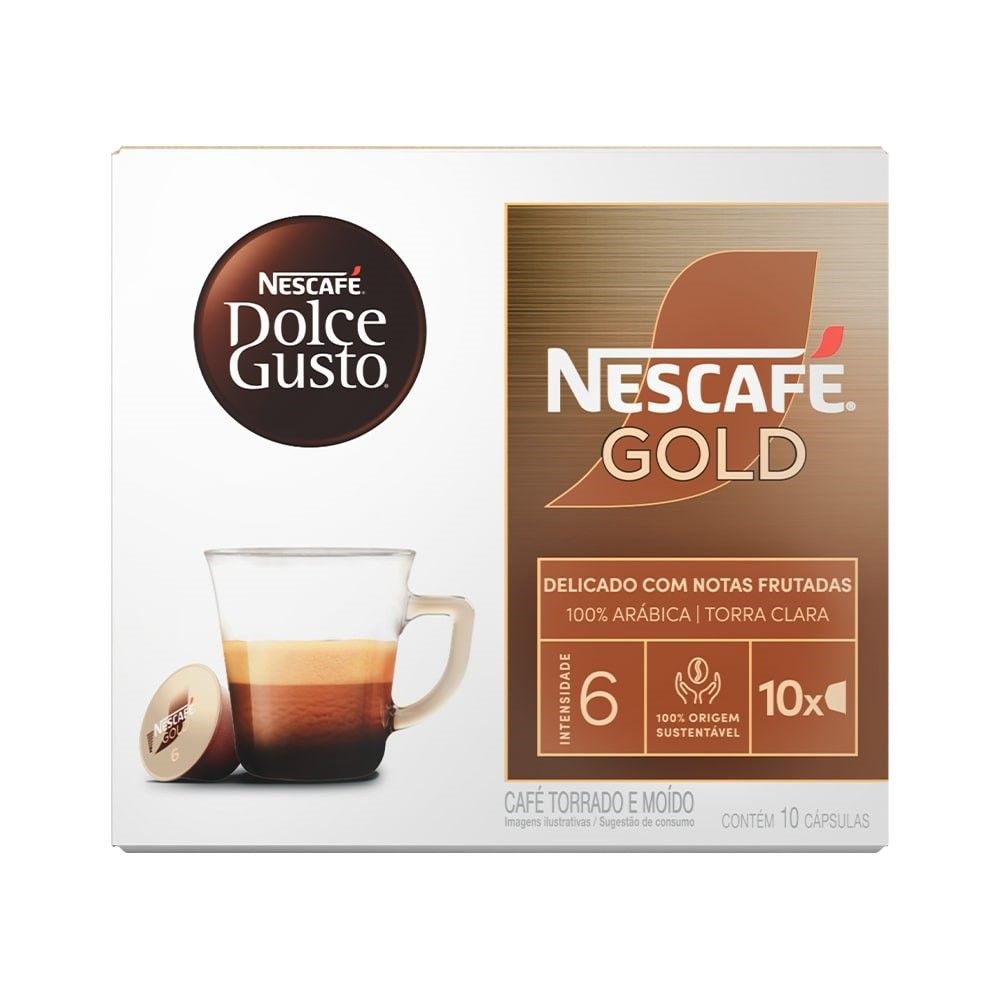 Café em Cápsula Gold Nescafé Dolce Gusto 10 Unidades 100% Arábica