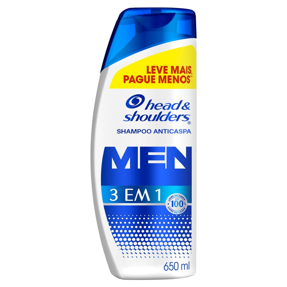 Shampoo Anticaspa 3 em 1 650ml Head & Shoulders Limpeza Profunda e Suavizante