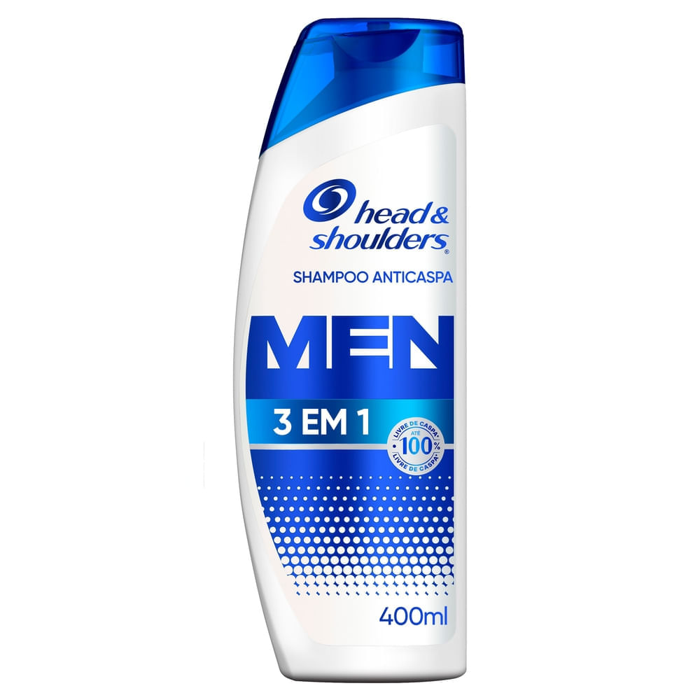 Shampoo Anticaspa 3 em 1 400ml Head & Shoulders Masculino Limpeza Profunda Menta