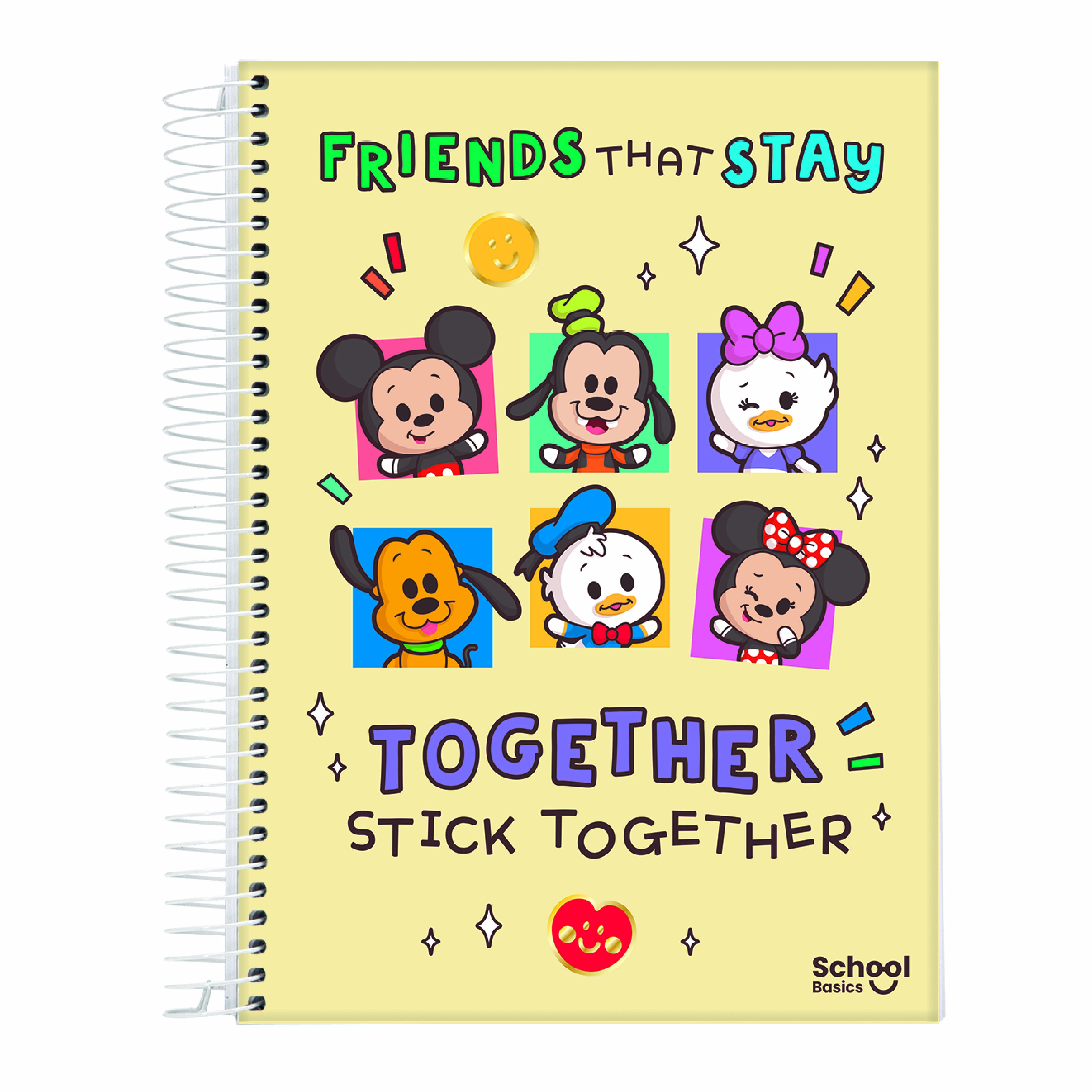 Caderno Universitário Mickey Friends 10 Matérias 160 Folhas Jandaia Capa Dura
