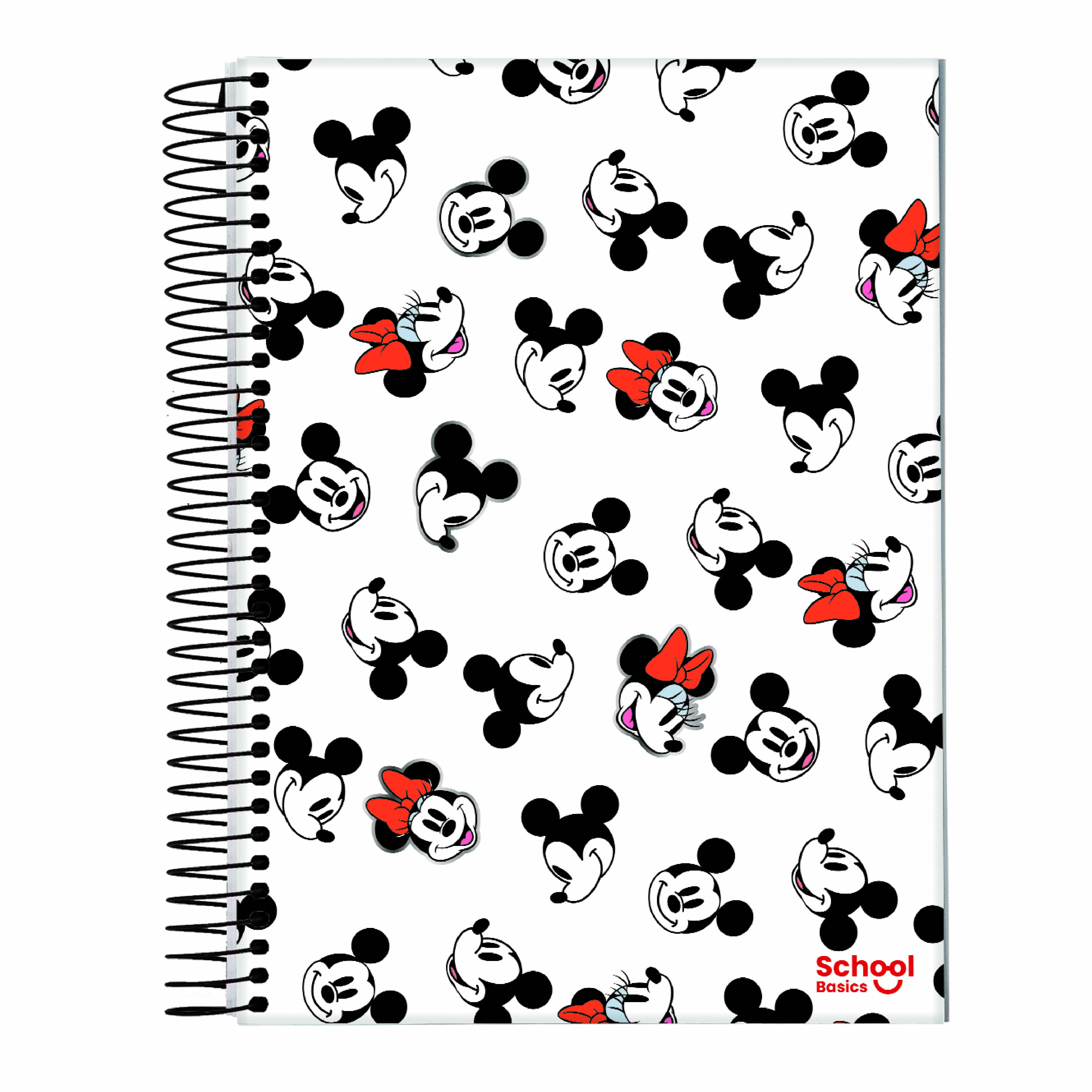 Caderno Universitário Mickey School Basics 10 Matérias 160 Folhas Jandaia Capa Dura