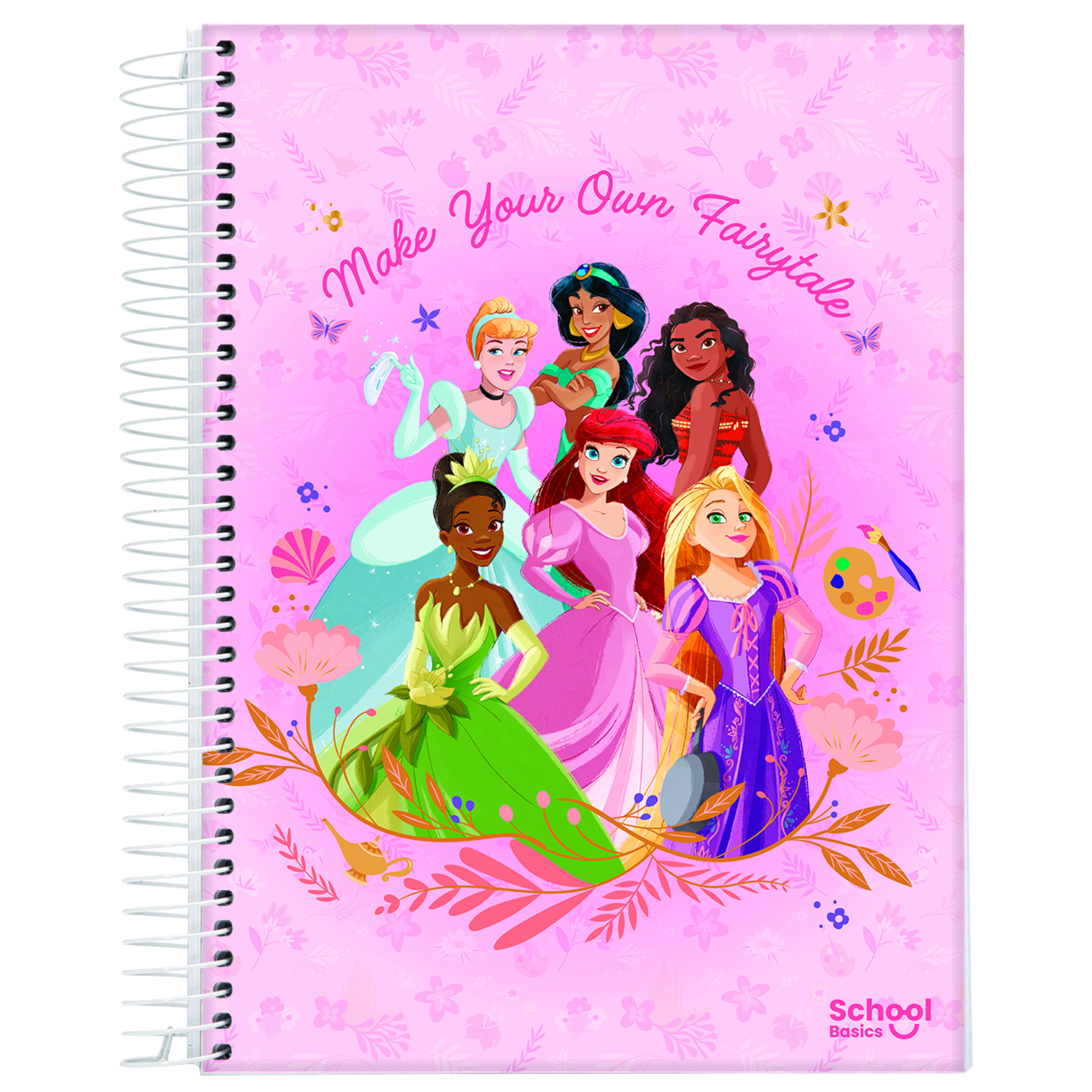 Caderno Universitário 10 Matérias 160 Folhas Jandaia Capa Temática Princesas