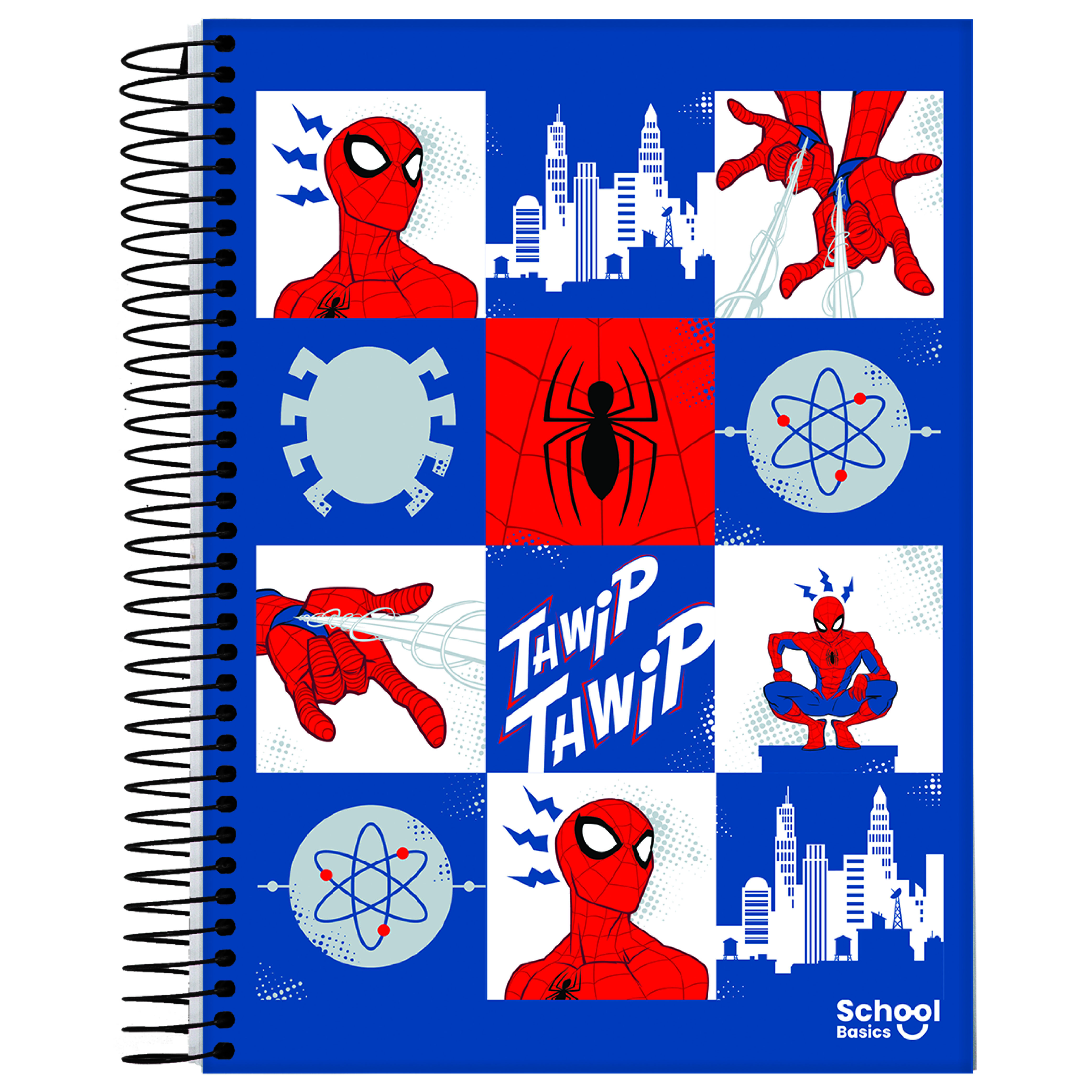 Caderno Universitário 10 Matérias 160 Folhas School Basics Spider-Man Capa Dura