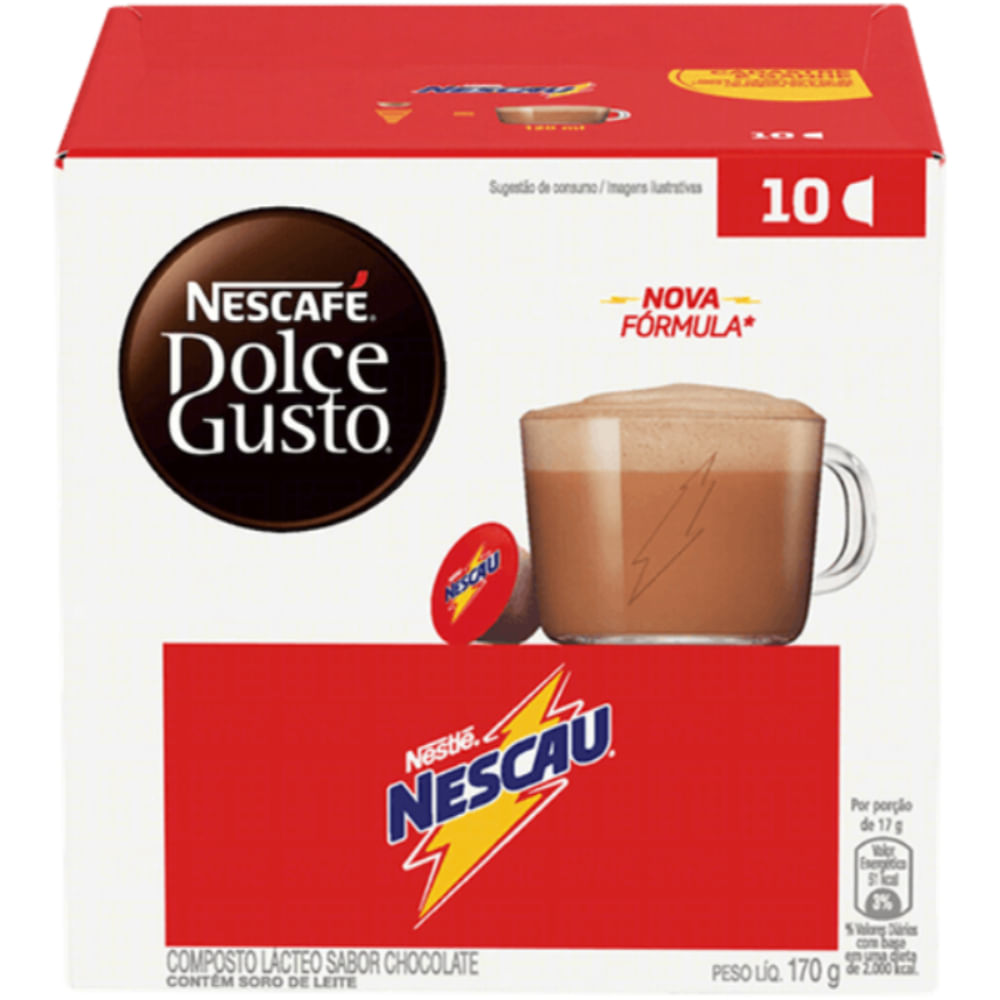 Bebida em Cápsula Nescau Nescafé Dolce Gusto 10 Unidades Active-Go