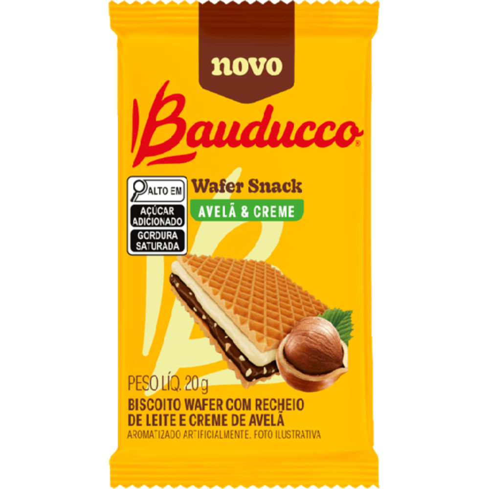 Wafer Chocolate e Avelã Bauducco 20g Crocante