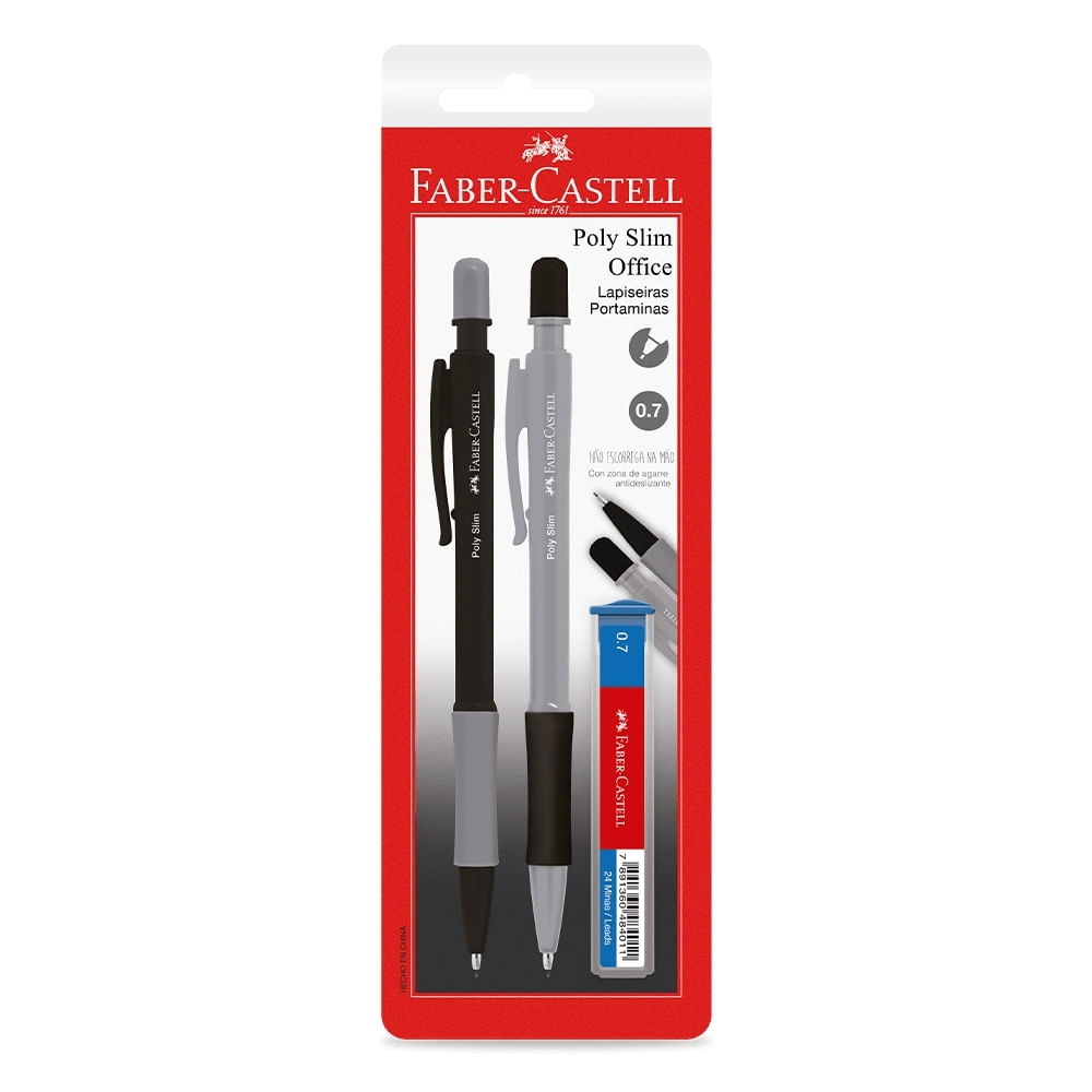 Lapiseira Poly Slim 0.7mm Faber-Castell Grip Emborrachado