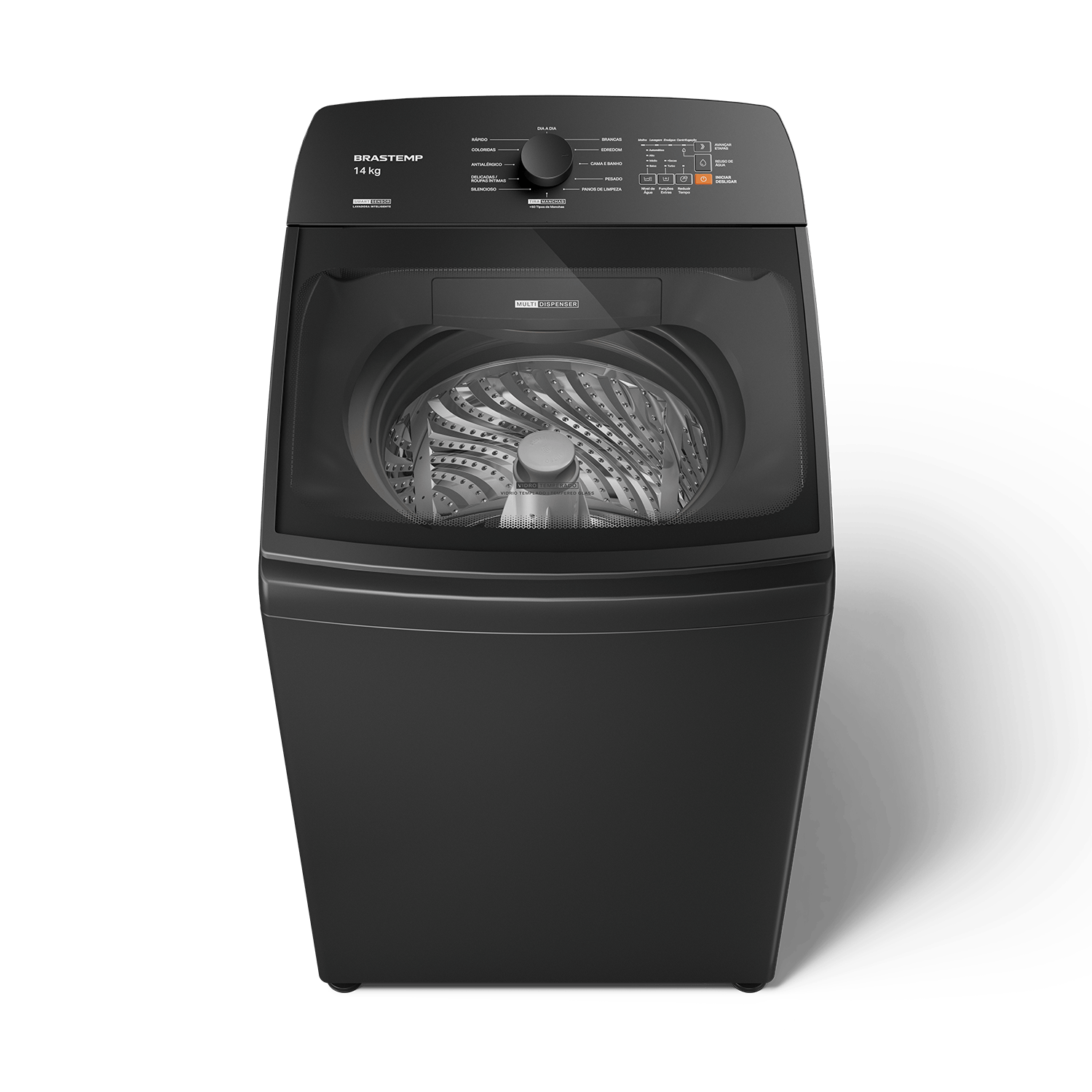 Máquina de Lavar Cinza Platinum Brastemp 14Kg com Smart Sensor e Lavagem Rápida - BWJ14A9