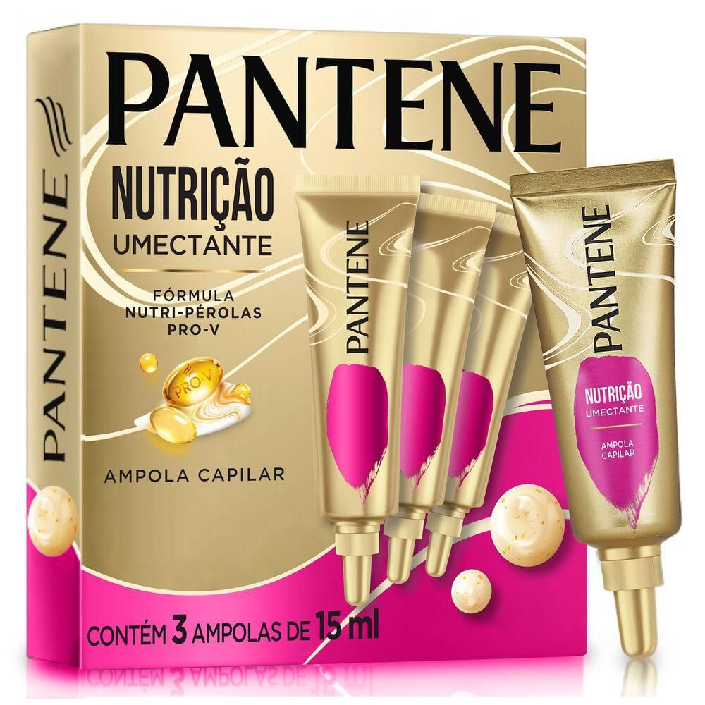 Ampola Capilar Nutrição Umectante 45ml Pantene Kit 3 Unidades Antiqueda e Fortalecimento