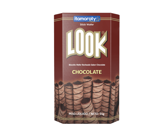 Biscoito Wafer Recheado Chocolate Look Itamaraty 55g Crocante