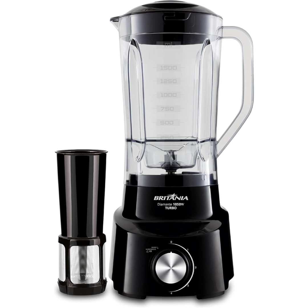 Liquidificador com Filtro Britânia Diamante 800 2,65L 1050W Preto 127V
