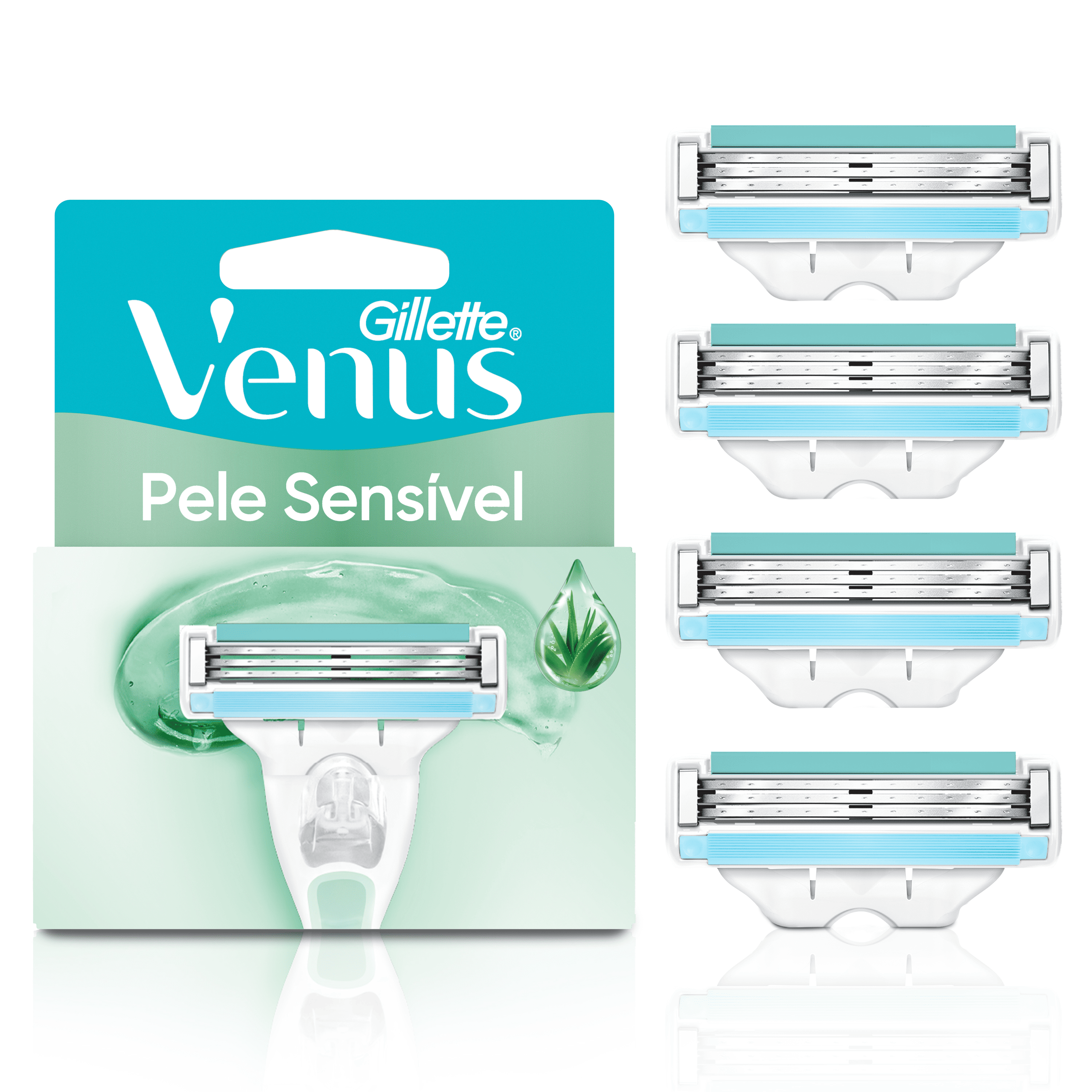 Refil de Lâminas Venus Pele Sensível 4 Unidades Gillette Feminino Vegano
