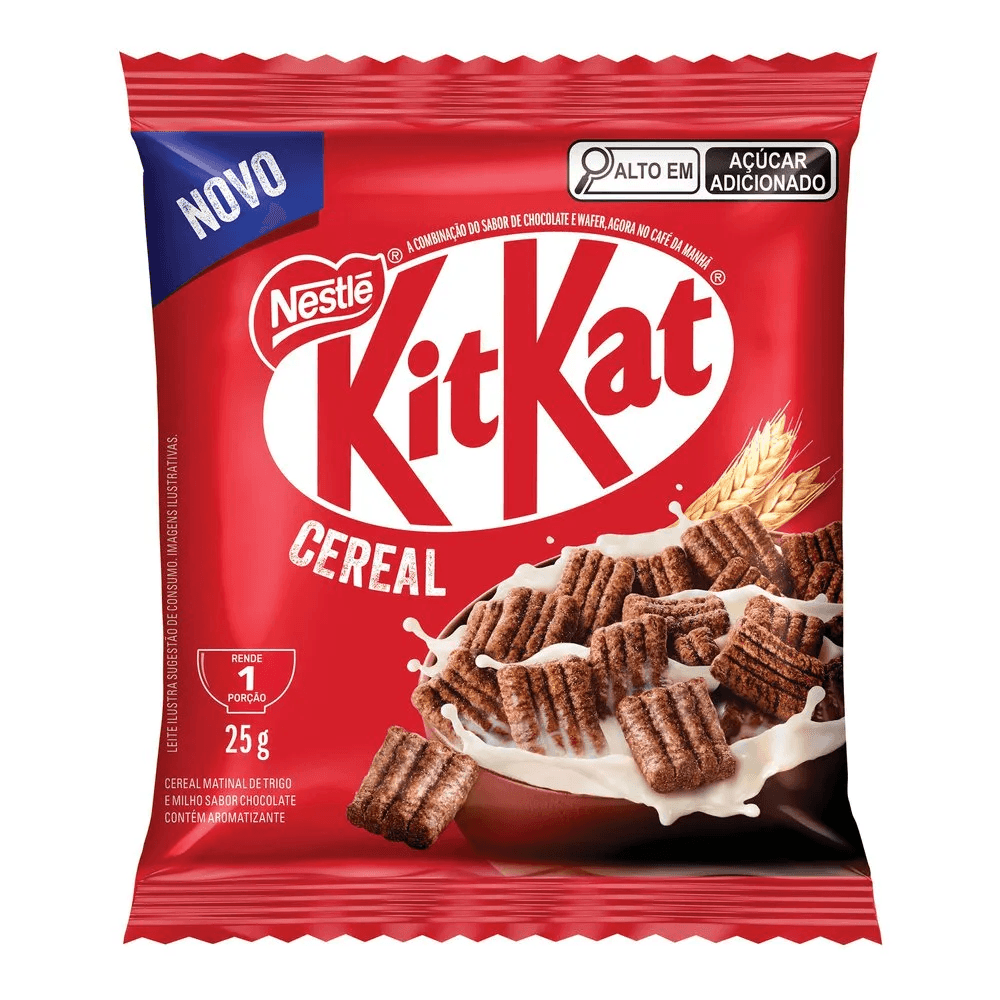 Cereal Matinal Chocolate Kit Kat Nestlé 25g Sachê Crocante