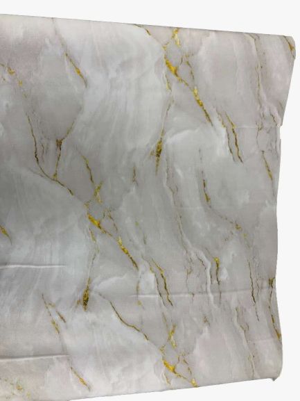 Papel de Parede Mármore CB4016 45cm x 5m Branco com Veios Dourados Autocolante Lavável