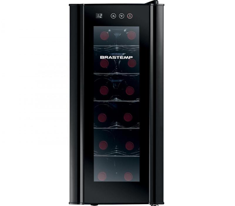 Adega Climatizada 12 Garrafas Brastemp All Black BZC12 Painel Touch Bivolt Vidro