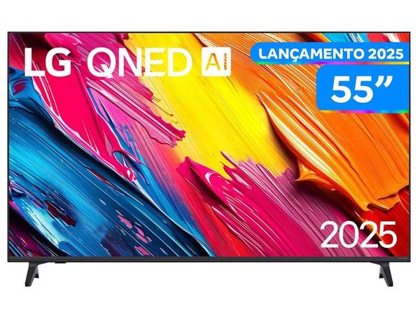Smart TV 55" LG 4K QNED 55QNED70ASA WebOS 25 α7 AI Processor 4K Gen8 Alexa 3 HDMI 2 USB