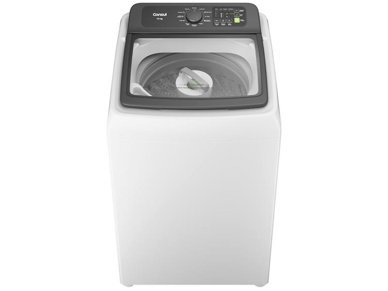 Lavadora de Roupas Consul CWN13AB 13kg Cesto Inox Branca 12 Programas de Lavagem
