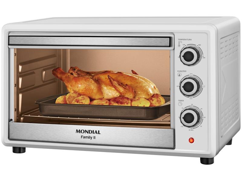 Forno Elétrico de Bancada Mondial Grand Family II FRN-42-W 42L 1600W Branco e Inox