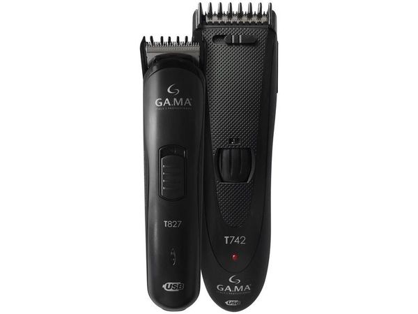 Kit Máquina de Cortar Cabelo GAMA Italy Black Titanium T747