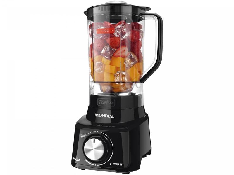 Liquidificador Mondial Turbo L-900 FB com Filtro 5 Velocidades 900W Preto