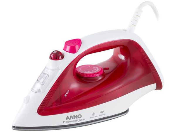 Ferro de Passar Roupa a Vapor Arno Essentialgliss Rosa e Branco