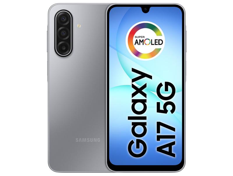 Smartphone Samsung Galaxy A17 128GB 5G 4GB RAM Cinza 6,7" Câm. Tripla + Selfie 13MP