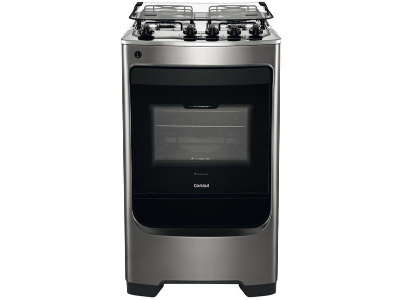 Fogão de Piso 4 Bocas Consul CFO4NARUNA Automático Inox Bivolt