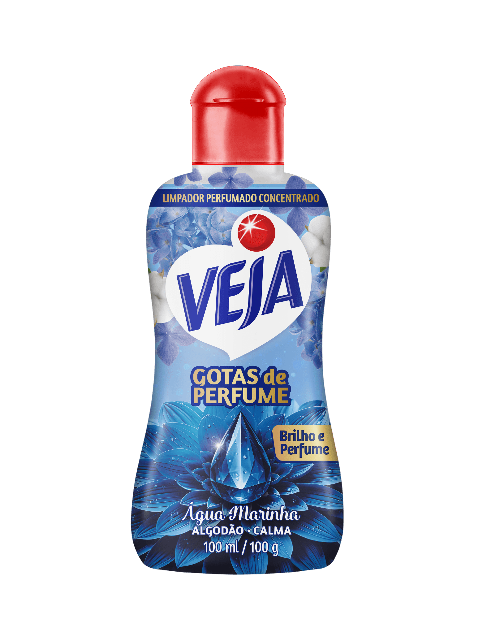Limpador Multiuso Concentrado Veja Gotas de Perfume Gel Algodão 100ml