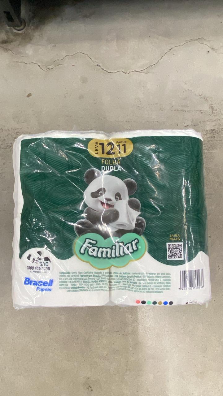 Papel Higiênico Folha Dupla 30m 12 Rolos Familiar Macio e Resistente