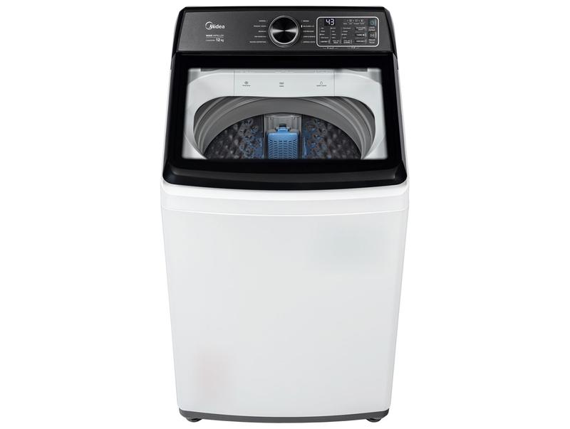 Lavadora de Roupas Midea 12kg Wave Impeller 10 Programas MAV04W120/WKBR04 Branca Aço Inox