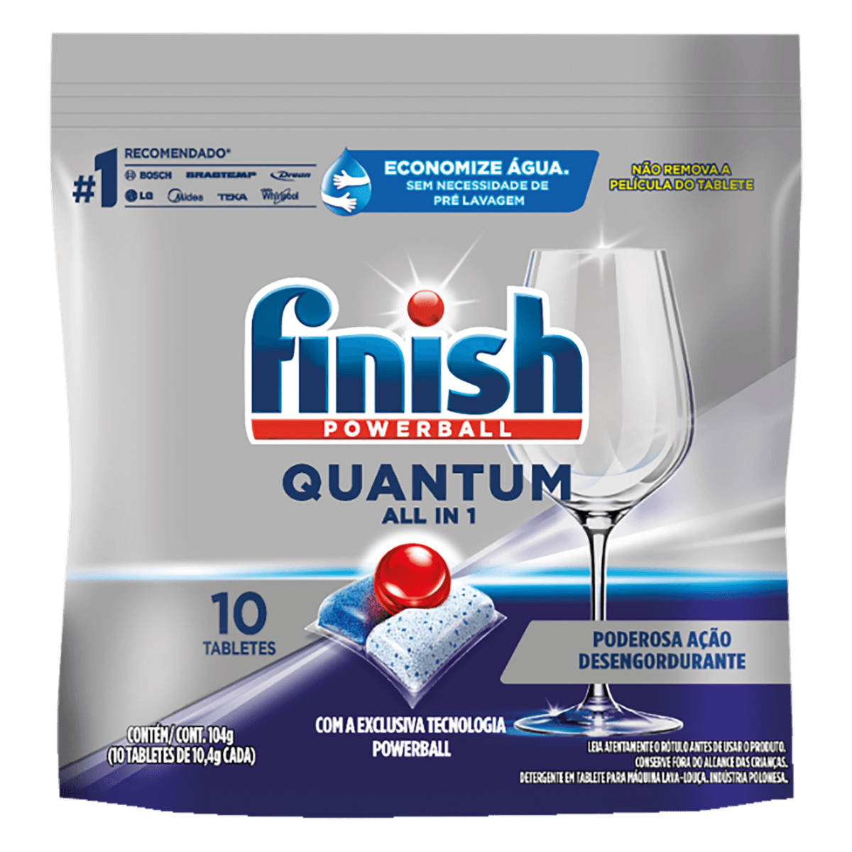 Detergente para Máquina de Lavar Louça Finish Quantum All in 1 Tablete 10 Unidades