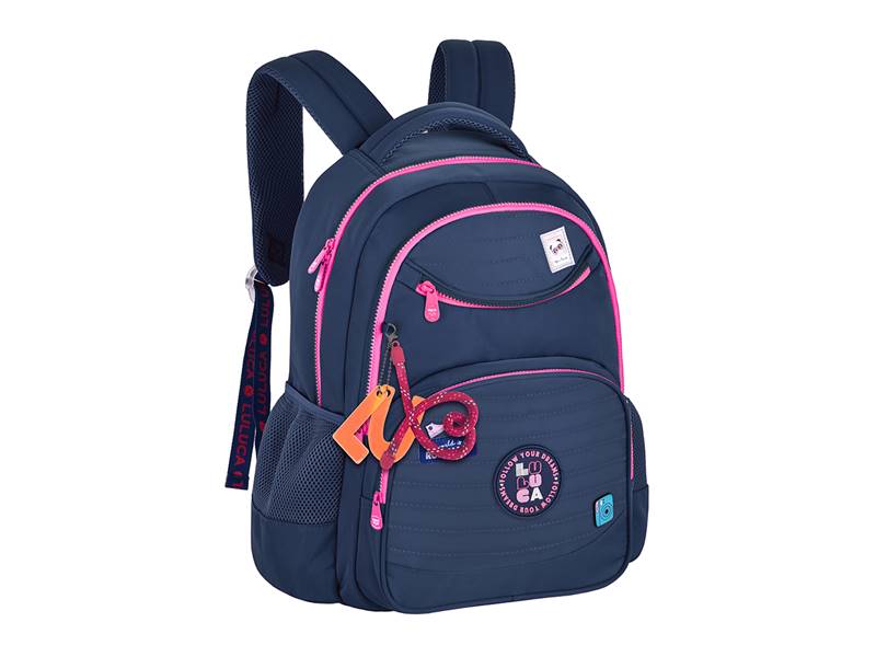 Mochila de Costas Luluca LU24635 Clio Nylon com Bolso Antifurto