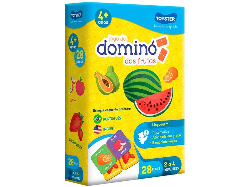 Jogo de Dominó Educativo Frutas Toyster 28 Peças