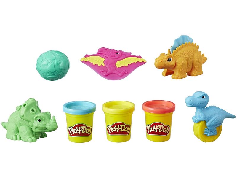 Massinha de Modelar Criativa Play-Doh Hasbro E1953 Dinossauros Kit com 3 Potes e 5 Ferramentas