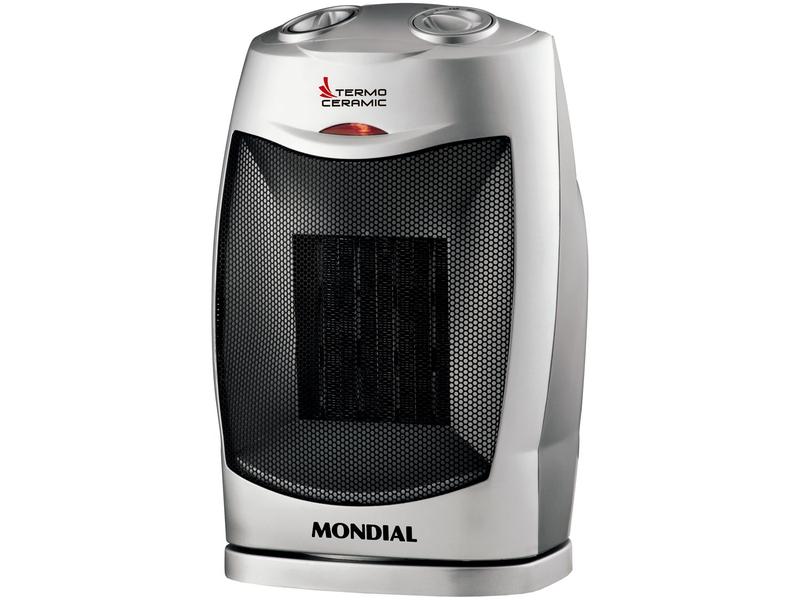 Aquecedor Cerâmico Portátil Mondial A-05 1500W 127V Preto/Prata