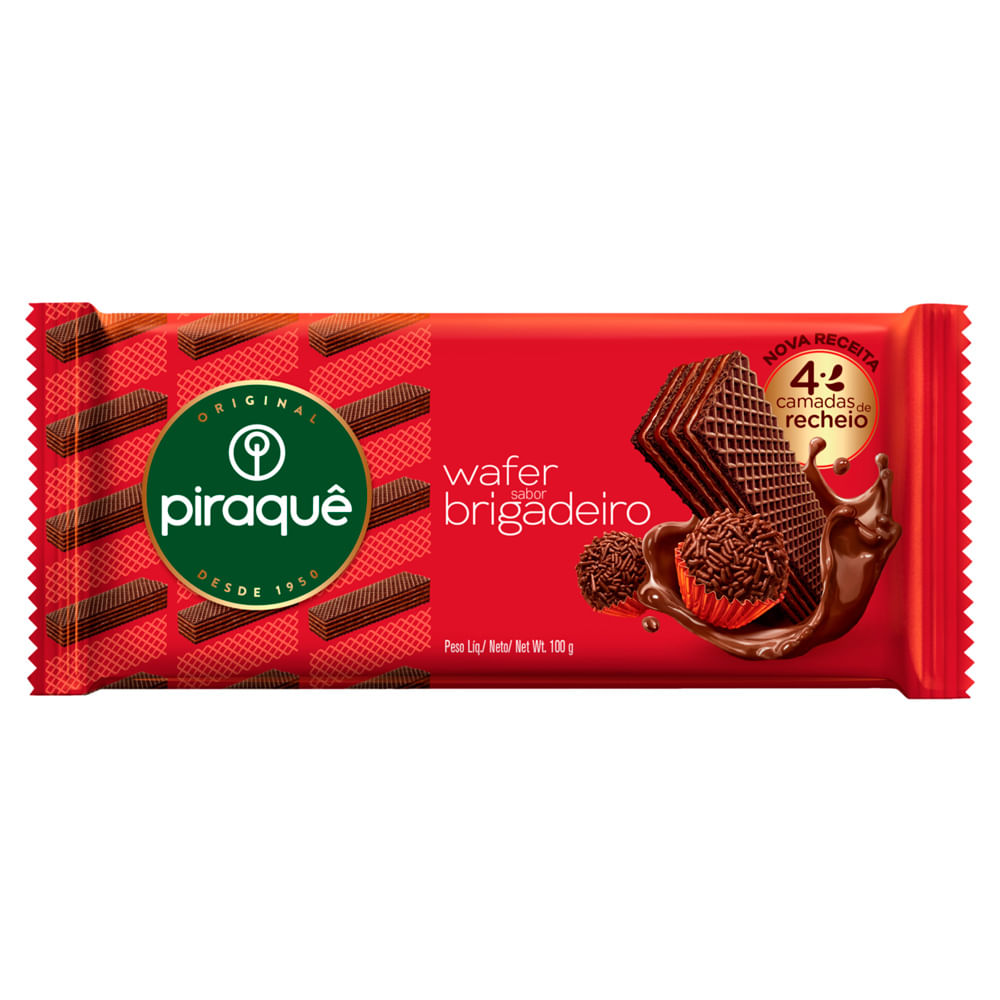 Biscoito Wafer Brigadeiro Piraquê 100g Recheado