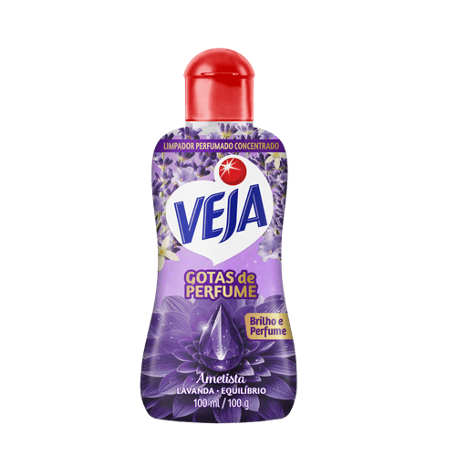Limpador Multiuso Concentrado Veja Gotas de Perfume Gel Lavanda 100ml